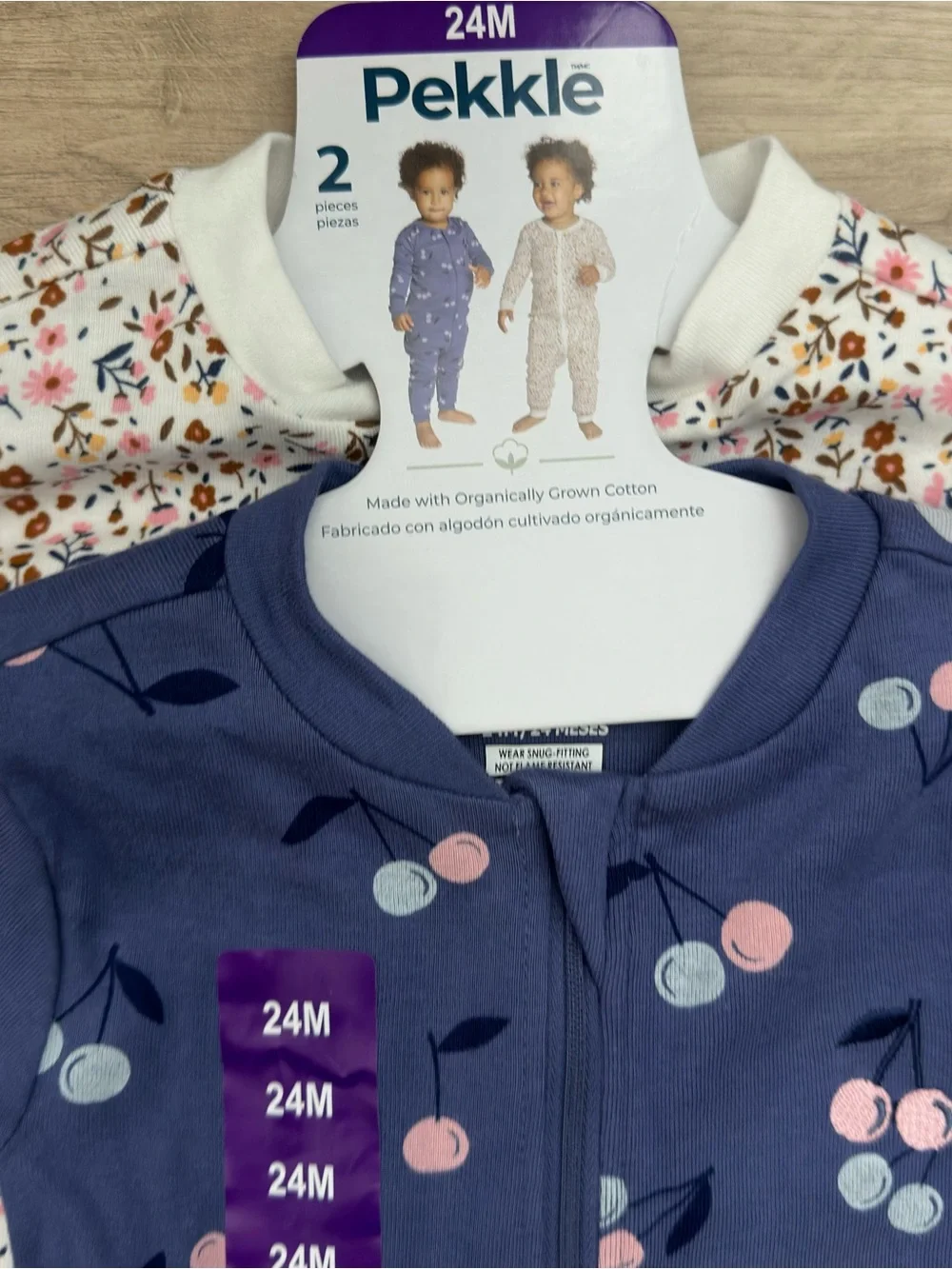 Pekkle NWT 2-pieces set Zip-Front Sleepers 100% Organic Cotton - Size 24M
